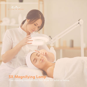 Ellie & Ruby 5X Magnifying Lamp Fluorescent Salon Light Glass Beauty Floor Stand Magnifier