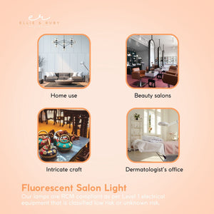 Ellie & Ruby 5X Magnifying Lamp Fluorescent Salon Light Glass Beauty Floor Stand Magnifier