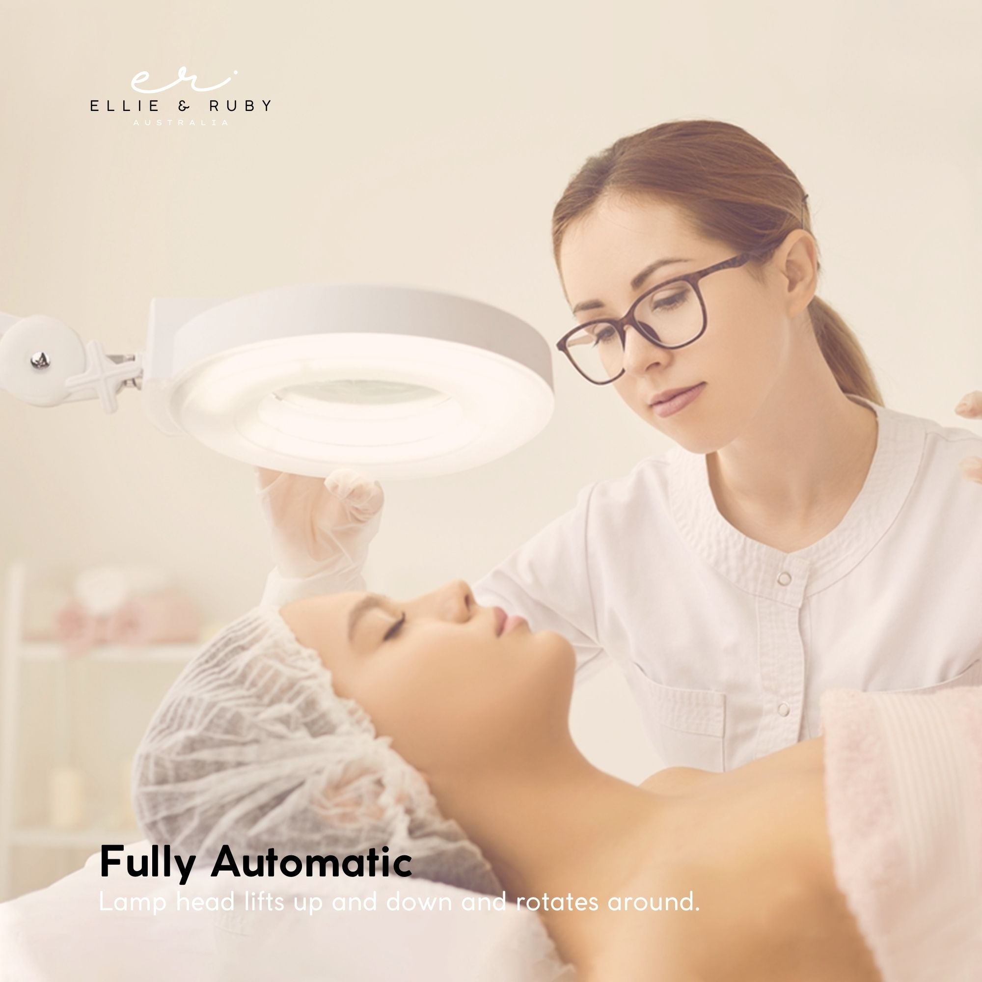 Ellie & Ruby 5X Magnifying Lamp Fluorescent Salon Light Glass Beauty Floor Stand Magnifier