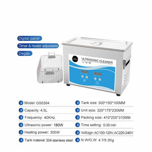 Veile Studios 4.5L Digital Ultrasonic Cleaner Sonic Bath Jewellery Cleaning