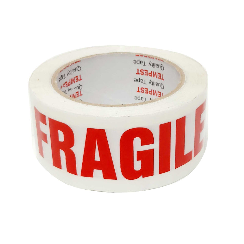 6X Fragile Packing Tape 48Mmx75m Long Rolls Red White Packaging Adhesive Label