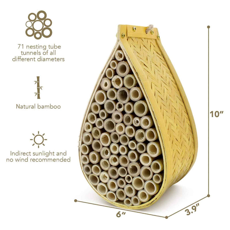 Bamboo Mason Beehive House Pollinator Tear Drop Nest Hive Garden Beekeeping