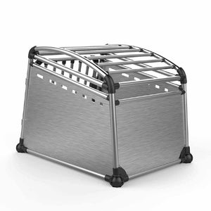 Aluminium Dog Travel Crate 56X65x77cm Medium Pet Car Transport Cage Kennel Box