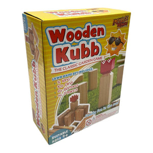 Wooden Kubb Set Outdoor Classic Swedish Skittle Garden Game Kids