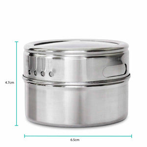 50X 150G Magnetic Spice Jar Stainless Steel Tin Herb Seasoning Storage Container