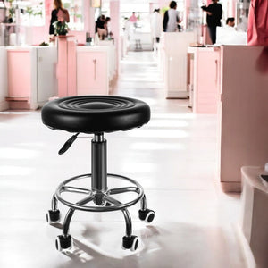 Salon Stool Adjustable Swivel Chair With Footrest Pedicure Beauty Hairdressing