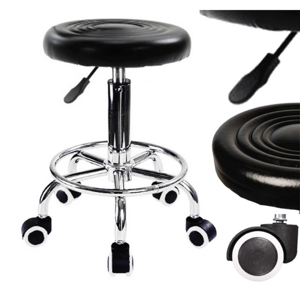 Salon Stool Adjustable Swivel Chair With Footrest Pedicure Beauty Hairdressing