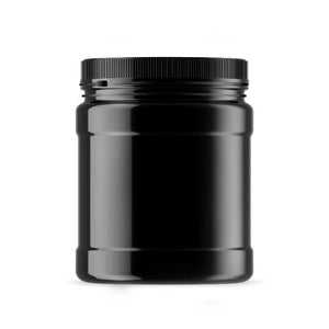 48X 1.5L Wide Mouth Plastic Jars And Lids Black Empty Protein Powder Tubs