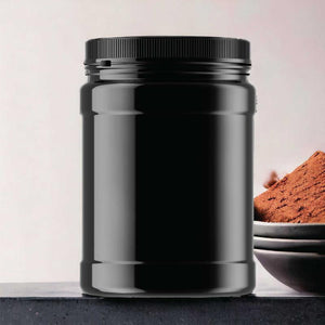 48X 1.5L Wide Mouth Plastic Jars And Lids Black Empty Protein Powder Tubs