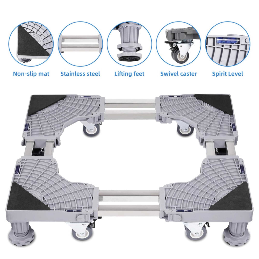 Adjustable Appliance Base Stand Lock Wheel Trolley For Washing Machine Fridge