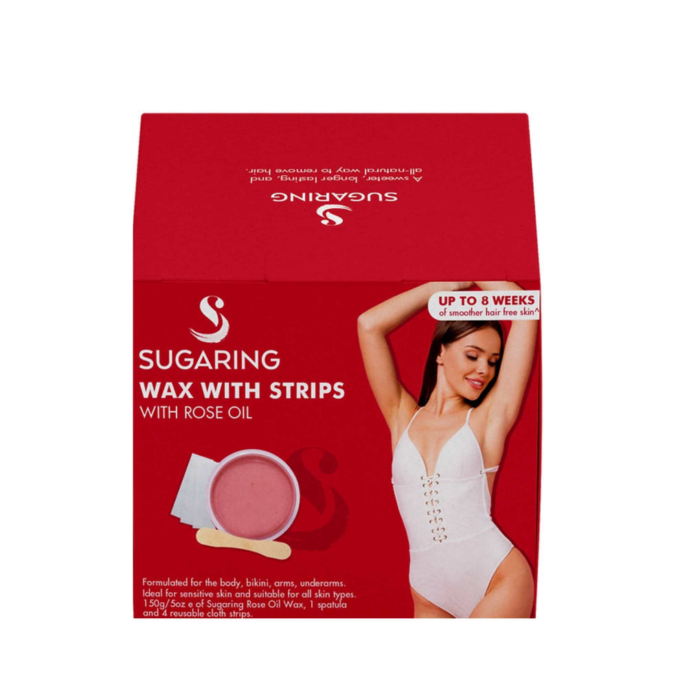 150G Sugaring Wax With Rose Oil Reusable Strips Home Hair Removal Kit