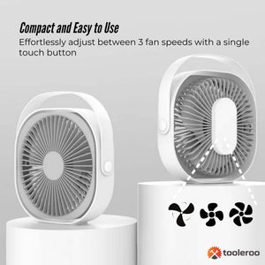 3 Speed Usb 20Cm Desktop Fan Quiet Portable Lightweight Rechargeable Cooler