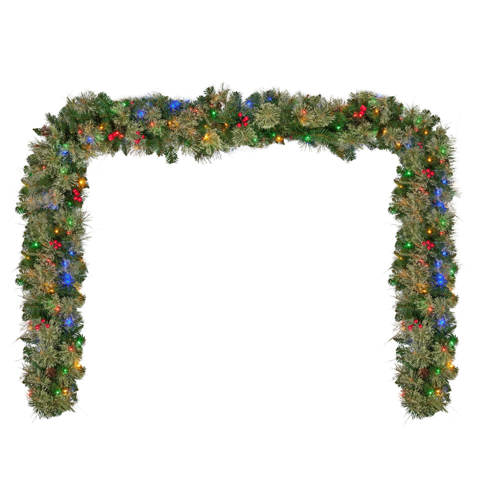 Klika 274Cm Bristle Berry Multicolour Pre Lit Christmas Garland