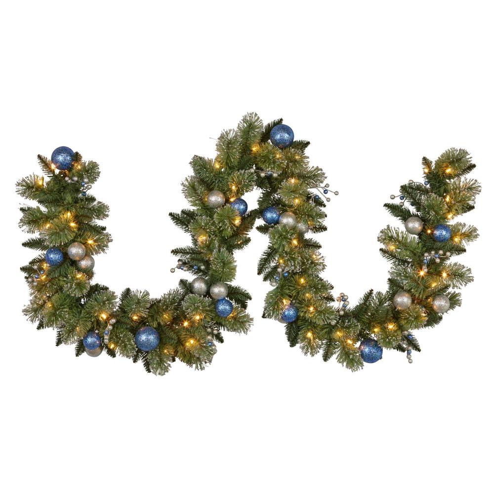 Swishmas 274Cm Blue Collection Multicolour Pre Lit Christmas Garland