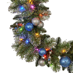 Swishmas 274Cm Blue Collection Multicolour Pre Lit Christmas Garland