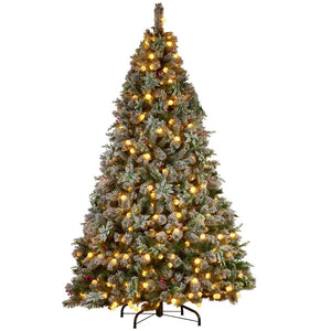 Swishmas Snowy Crown Pine 2.7M Multicolour Pre Lit Christmas Tree With 2429 Tips