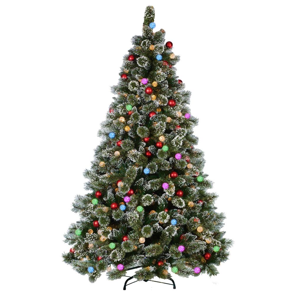 Swishmas Snowy Bristle 2.3M Multicolour Pre Lit Christmas Tree With 1587 Tips