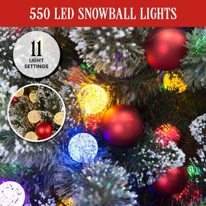 Swishmas Snowy Bristle 2.7M Multicolour Pre Lit Christmas Tree With 2870 Tips