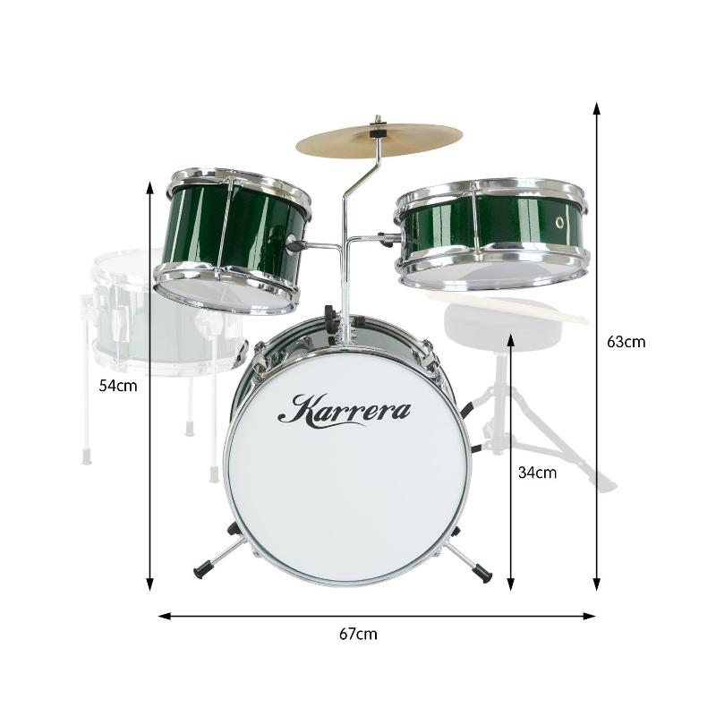 Karrera Children's 4Pc Drumkit Green