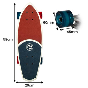 Bravo Sports Kryptonics 23 Inch Mini Fat Cruiser Board Liberty Blue