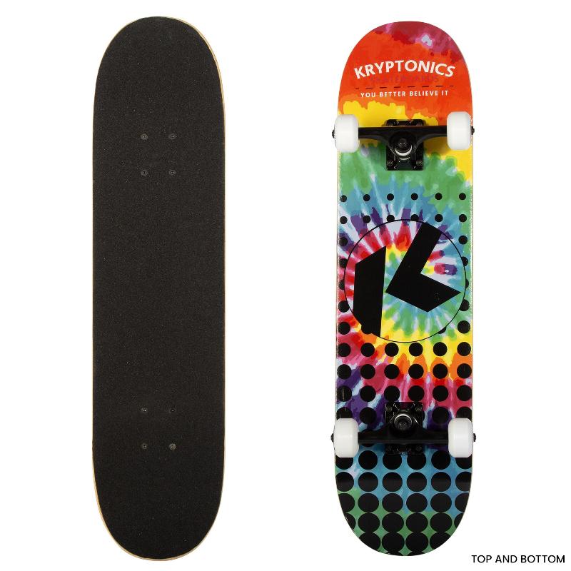 Kryptonics 31 Inch Star Series Complete Skateboard Rainbow Dot