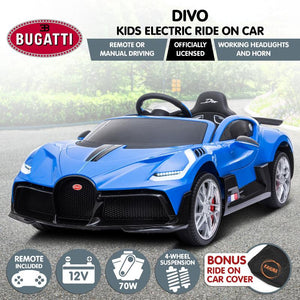 Kahuna Licensed Bugatti Divo Kids Electric Ride On Car Blue