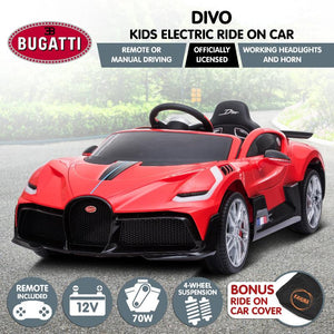 Kahuna Licensed Bugatti Divo Kids Electric Ride On Car Red