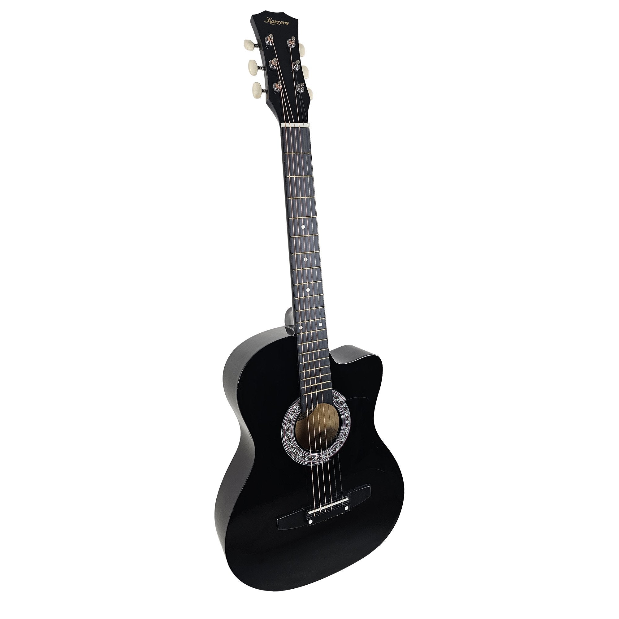 Karrera 38in Cutaway Acoustic Guitar with guitar bag Black