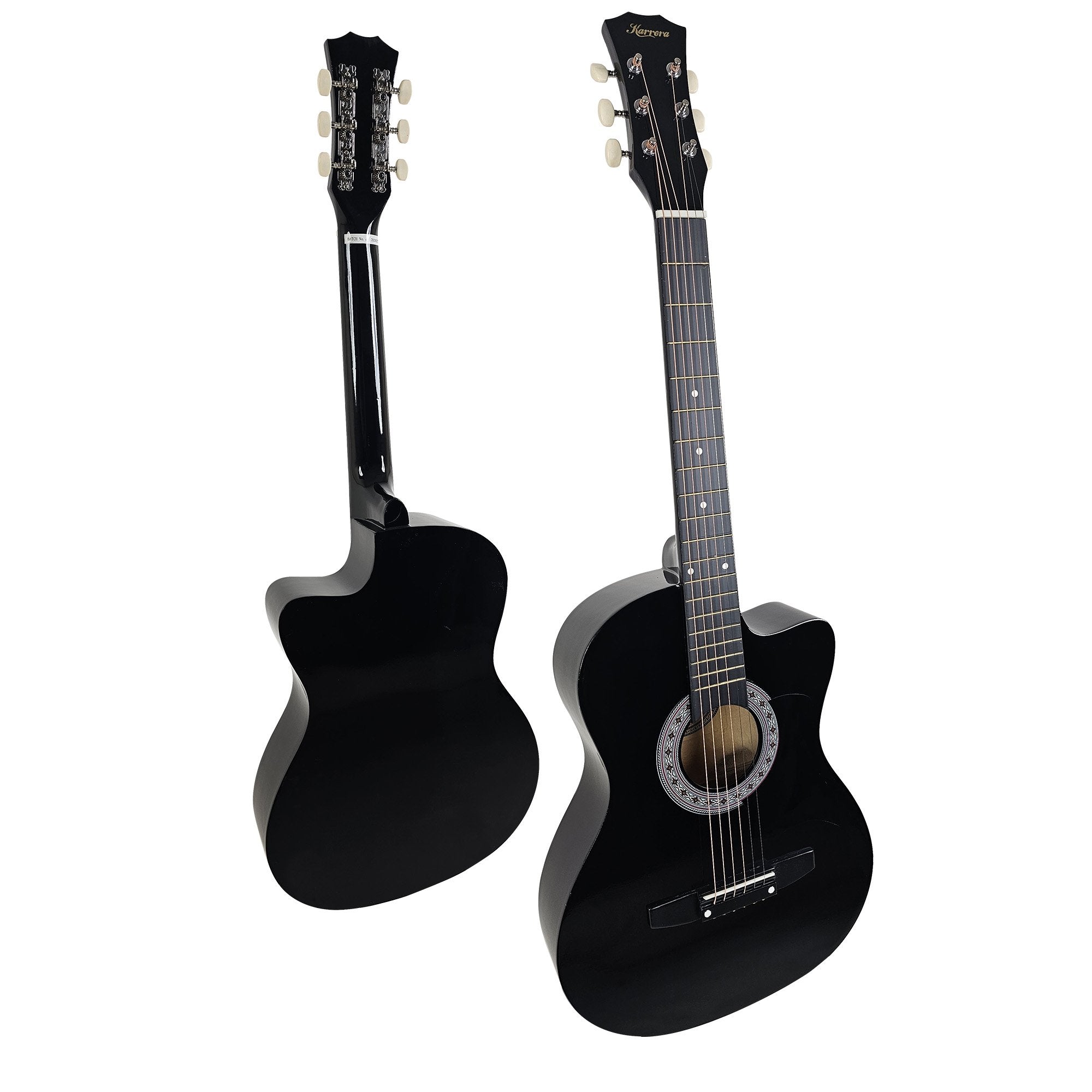 Karrera 38in Cutaway Acoustic Guitar with guitar bag Black