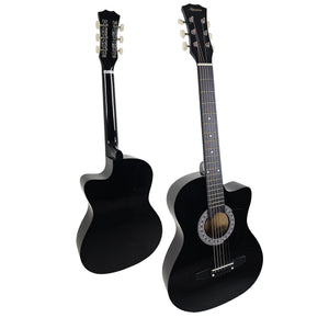 Karrera 38in Cutaway Acoustic Guitar with guitar bag Black