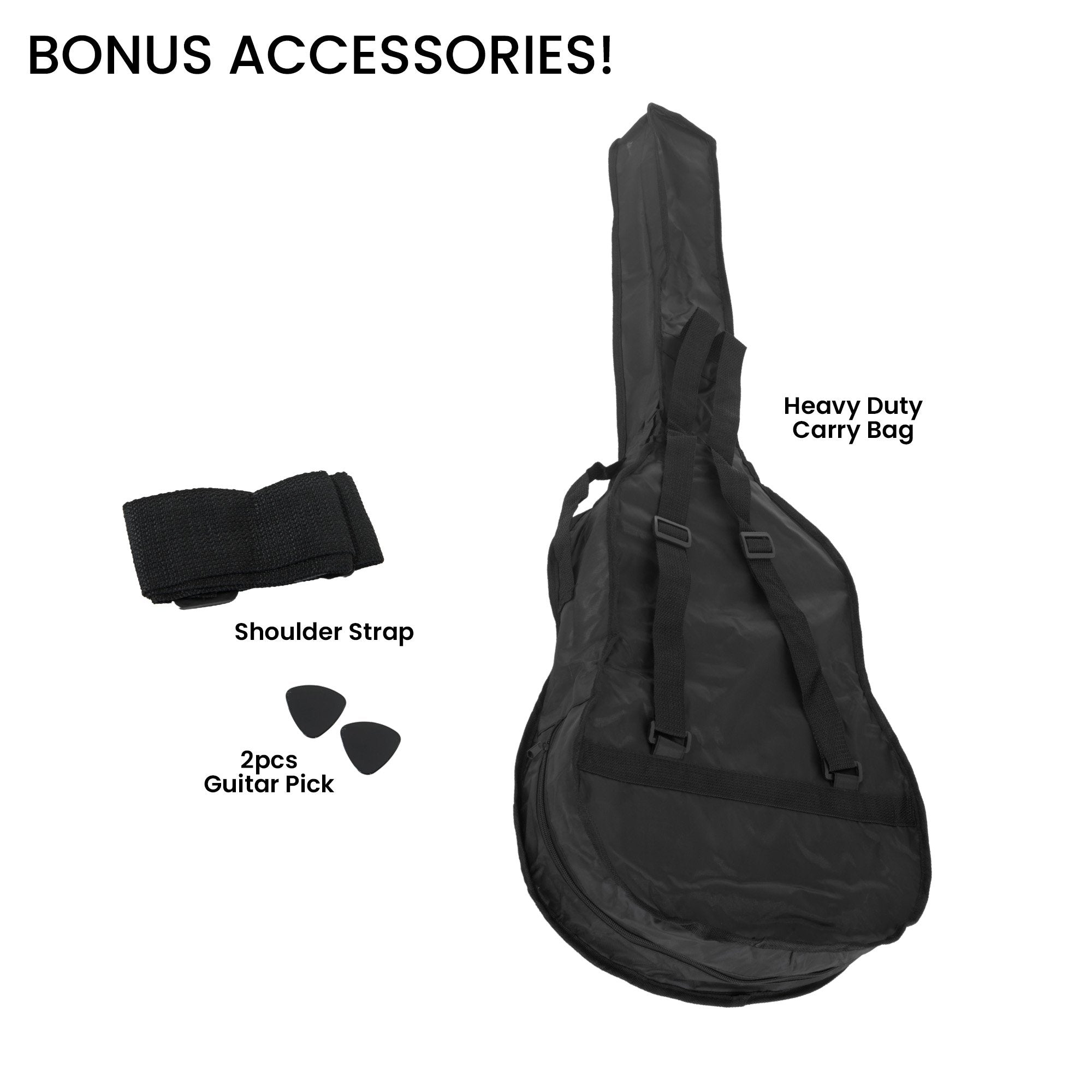 Karrera 38in Cutaway Acoustic Guitar with guitar bag Black