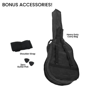 Karrera 38in Cutaway Acoustic Guitar with guitar bag Black