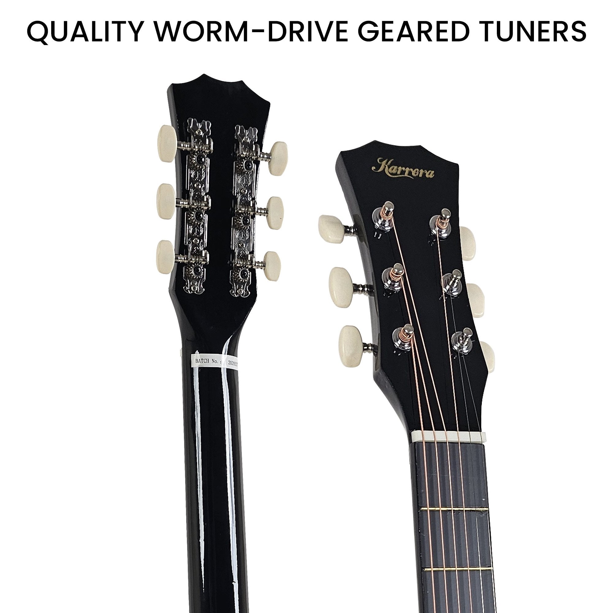 Karrera 38in Cutaway Acoustic Guitar with guitar bag Black
