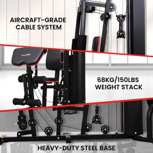 Powertrain Jx 89 Multi Station Home Gym 68Kg Weight Cable Machine