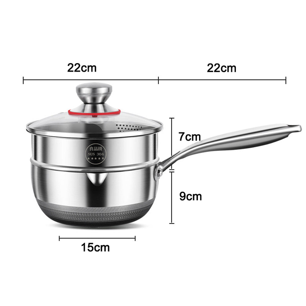 Premium 316 Stainless Steel Non Stick 22Cm Milk Pot With Double Sided Honeycomb Design