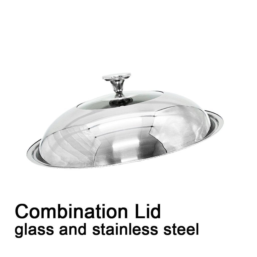 304 Stainless Steel 34Cm Double Ear Non Stick Stir Fry Cooking Kitchen Wok Pan Without Lid Honeycomb Sided