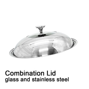 304 Stainless Steel 34Cm Double Ear Non Stick Stir Fry Cooking Kitchen Wok Pan Without Lid Honeycomb Sided