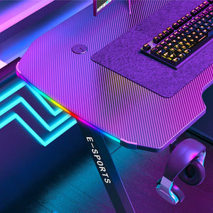 140Cm New Arrive Computer Table Z Shaped Gaming Desk With Rgb Led Lights Tables