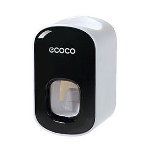 Ecoco Wall Mount Auto Ands Free Toothpaste Dispenser Automatic Squeezer Bathroom Holder Black