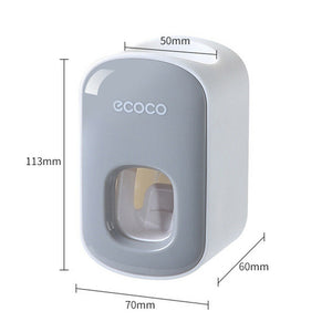 Ecoco Wall Mount Auto Ands Free Toothpaste Dispenser Automatic Squeezer Bathroom Holder Black