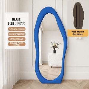 1.7M Standing Maiden Mirror Full Length Aesthetic Size Floor Bedroom Creative Modern Deco Blue