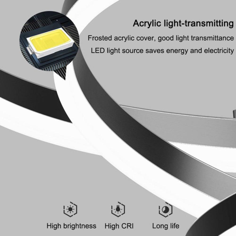 Gold 5 Rings Minimalist Led Pendant Light Circular Chandelier