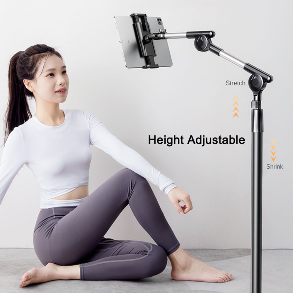 Rtako 1.6M Retractable Adjustable Lazy Mobile Phone Tablet Floor Stand Holder Bracket