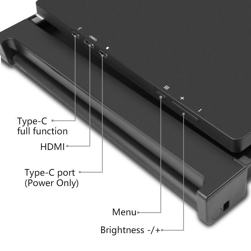 Fopo Dual Triple Fold 1080P Ips Fhd Monitor Screen Extender For Laptop 15 Grey"