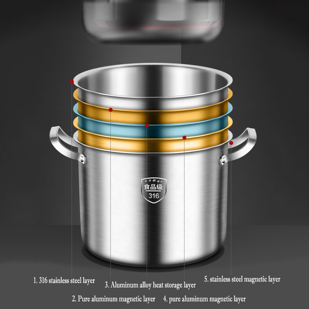 316 Stainless Steel 2.5Mm Thick Soup Pot 28Cm Inner Diameter Healthy Cooking