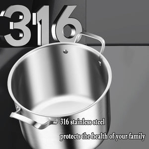 316 Stainless Steel 2.5Mm Thick Soup Pot 28Cm Inner Diameter Healthy Cooking