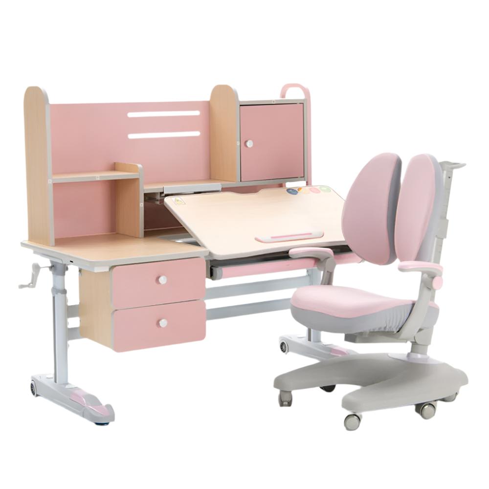 Height Adjustable Children Kids Ergonomic Study Desk Chair Set 120Cm Pink Au