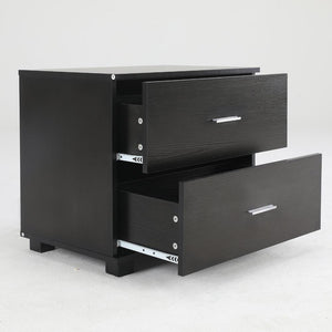 2X Bedside Table Side Storage Cabinet Nightstand Bedroom Drawer Etta Black