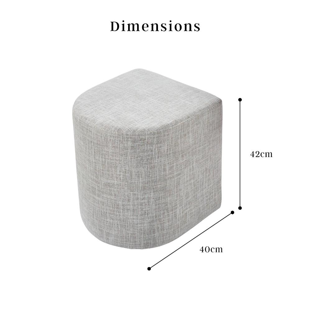 Ottoman Stool Linen Fabric Footstool Rest Pouffe Seat Cream Grey