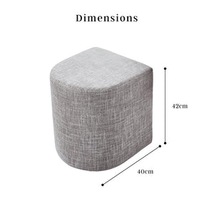 Ottoman Stool Linen Fabric Footstool Rest Pouffe Seat Dark Grey